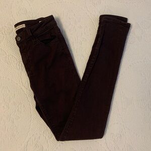 Mavi Women's Deep Brown Mid Rise Super Skinny Adriana Jeans 25/32